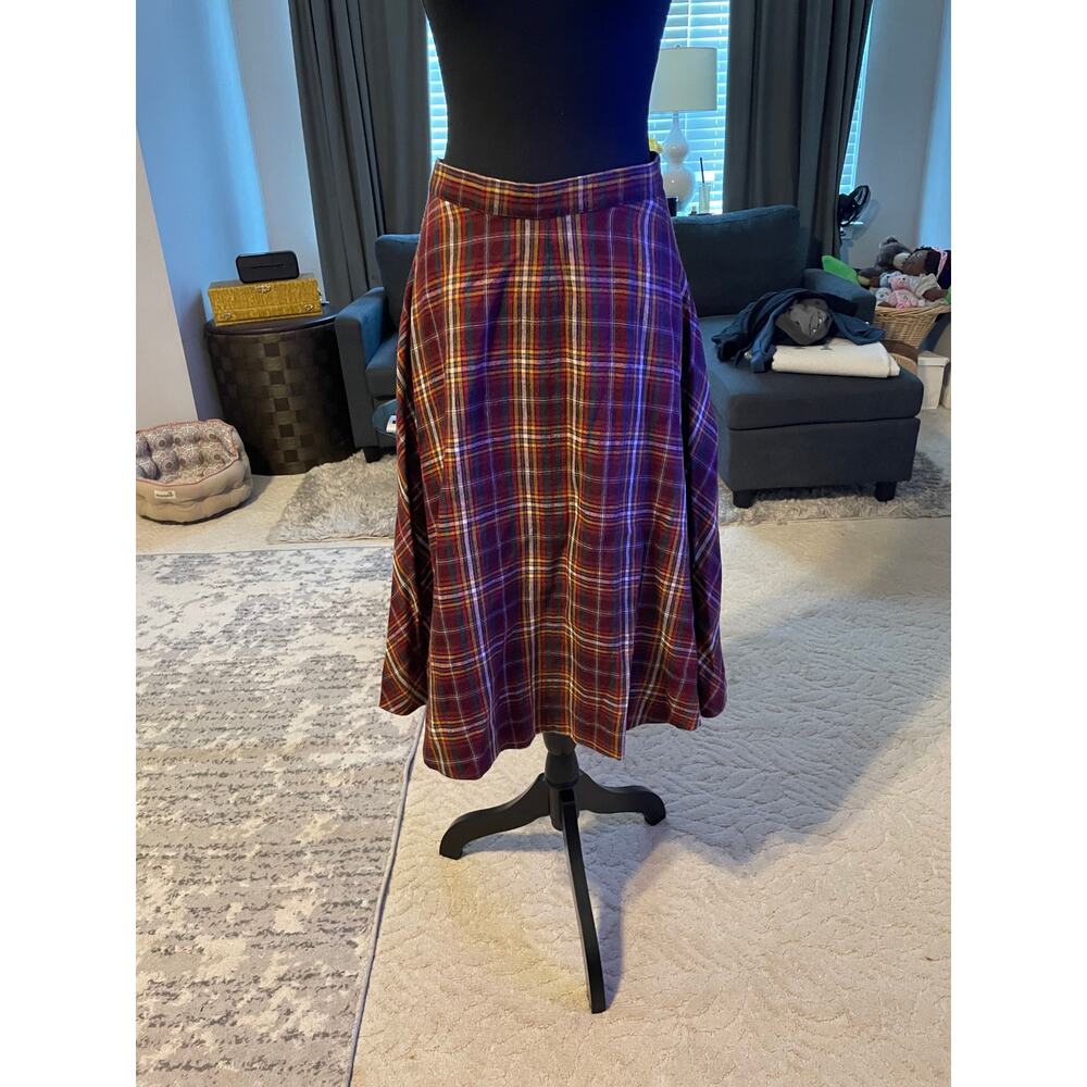 Kennar Ann Tjian Vintage Wool Blend Plaid Skirt Fits Like M - Picture 3 of 4